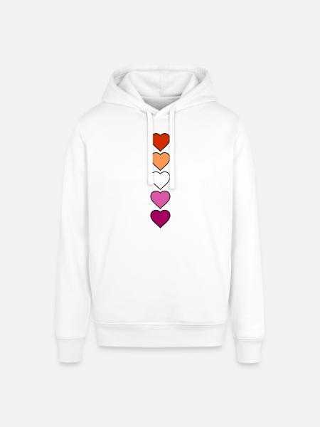 Lesbian Lesbian Hearts - Stanley/Stella SOUNDER Unisex Hoodie - white