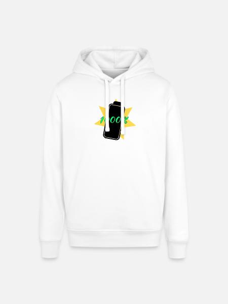 1000% energy - Stanley/Stella SOUNDER Unisex Hoodie - white
