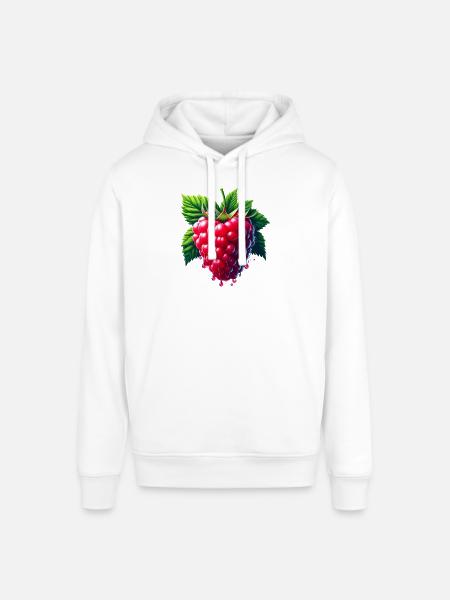 Runny leafy raspberry - Stanley/Stella SOUNDER Unisex Hoodie - white