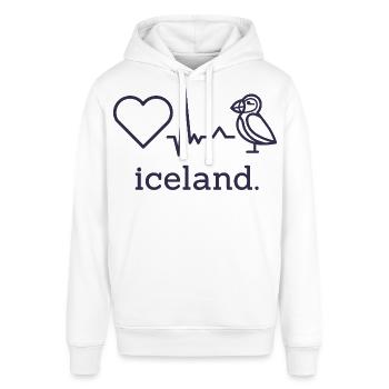 Papageitaucher Island Urlaub Reykjavík Puffin - Stanley/Stella Unisex Hoodie SOUNDER - Weiß - Vorne - Alina (178cm) & Michal (187cm)
