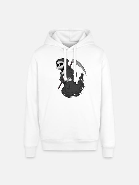 Grim Reaper laughs funny - Stanley/Stella SOUNDER Unisex Hoodie - white