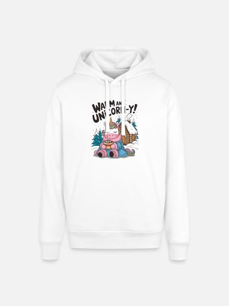Warm And Unicorn-y! - Stanley/Stella SOUNDER Unisex Hoodie - white