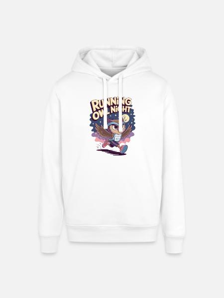 Running Owl Night - Stanley/Stella SOUNDER Unisex Hoodie - white