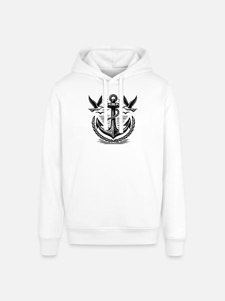 Anchor Seagulls Logo - Stanley/Stella SOUNDER Unisex Hoodie - white