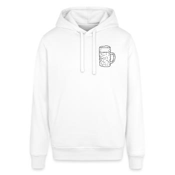 Bierkrug - Minimalistisches Design für Biertrinker - Stanley/Stella Unisex Hoodie SOUNDER - Weiß - Vorne - Alina (178cm) & Michal (187cm)