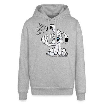 Asterix & Obelix Idefix Klopft Toc Toc Toc - Stanley/Stella Unisex Hoodie SOUNDER - Grau meliert - Vorne - Alina (178cm) & Michal (187cm)