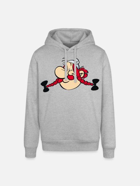Asterix & Obelix - Obelix Face - Stanley/Stella SOUNDER Unisex Hoodie - heather grey