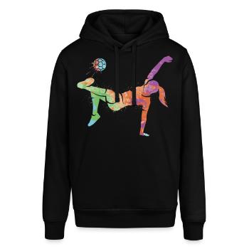 Fußball spielen Fußballerin Damen Fussball Mädchen - Stanley/Stella Unisex Hoodie SOUNDER - Schwarz - Vorne - Alina (178cm) & Michal (187cm)