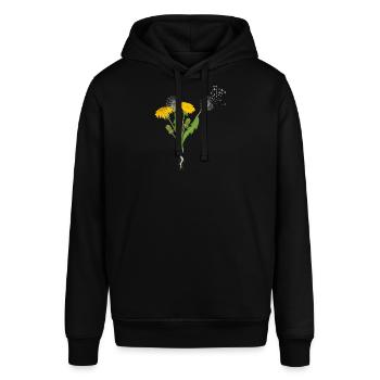 Löwenzahn Pusteblumen Schmetterlinge - Stanley/Stella Unisex Hoodie SOUNDER - Schwarz - Vorne - Alina (178cm) & Michal (187cm)