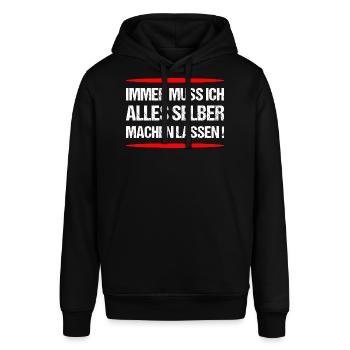 Immer Muss Ich Alles Selber Machen - Stanley/Stella Unisex Hoodie SOUNDER - Schwarz - Vorne - Alina (178cm) & Michal (187cm)