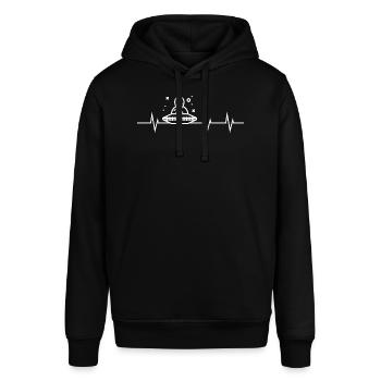 Cosmic Pulse – Der Herzschlag der Sterne - Stanley/Stella Unisex Hoodie SOUNDER - Schwarz - Vorne - Alina (178cm) & Michal (187cm)