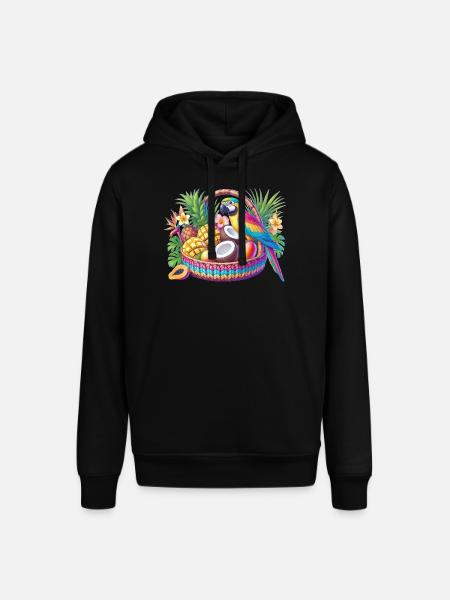 Obstkorb mit Papagei - Stanley/Stella Unisex Hoodie SOUNDER - Schwarz