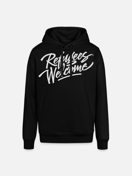 Refugees Welcome - Stanley/Stella Unisex Hoodie SOUNDER - Schwarz