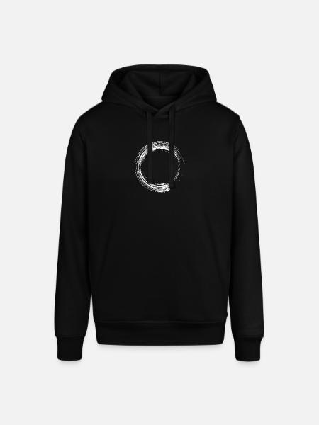 Circle design brush icon white - Stanley/Stella SOUNDER Unisex Hoodie - black