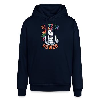 Glitzer Power Einhorn - Stanley/Stella Unisex Hoodie SOUNDER - Navy - Vorne - Alina (178cm) & Michal (187cm)