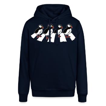 Papageitaucher Papageientaucher Puffin - Stanley/Stella Unisex Hoodie SOUNDER - Navy - Vorne - Alina (178cm) & Michal (187cm)