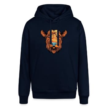 Highland Cattle Dog Rasse Aquarell Cartoon Kawai - Stanley/Stella Unisex Hoodie SOUNDER - Navy - Vorne - Alina (178cm) & Michal (187cm)