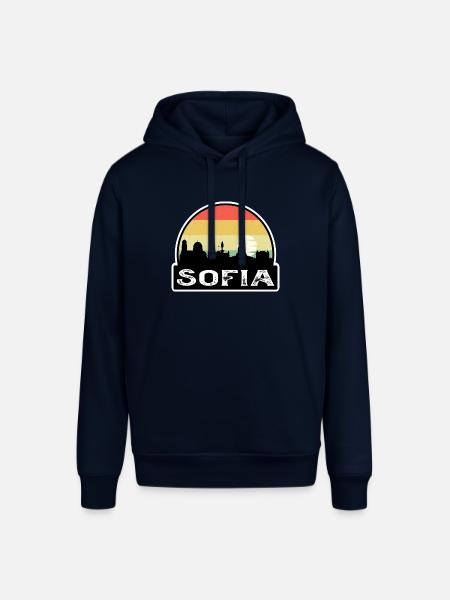 Sofia Bulgarien Flagge Skyline Reise-Souvenir - Stanley/Stella Unisex Hoodie SOUNDER - Navy
