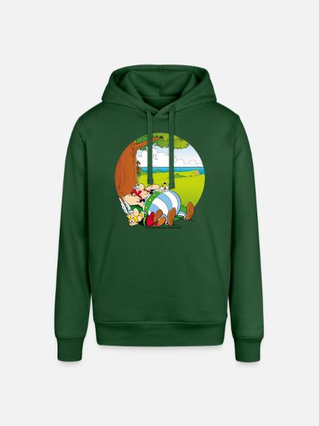 Asterix & Obelix Dogmatix Relaxing - Stanley/Stella SOUNDER Unisex Hoodie - bottle green