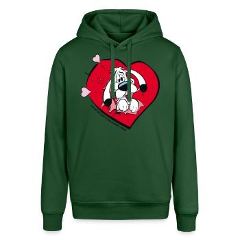 Asterix & Obelix - Idefix Mit Herz - Stanley/Stella Unisex Hoodie SOUNDER - Flaschengrün - Vorne - Alina (178cm) & Michal (187cm)