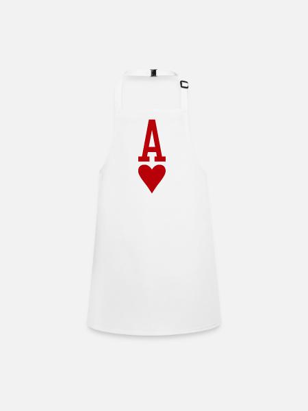 Poker Playing Card Heart As - Children's Apron - white - Front
