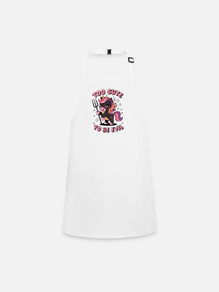 Too Cute To Be Evil - Children's Apron - white - Front