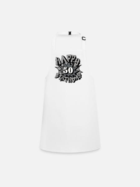 50.Geburtstag,50 Jahre,Airbrush, Happy Birthday(25 - Children's Apron - white - Front