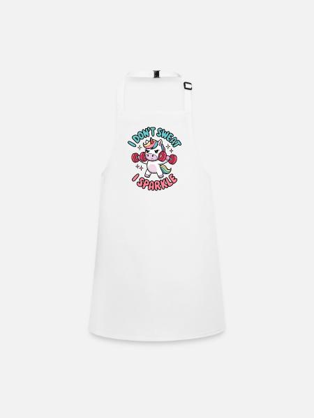 I Don't Sweat I Sparkle - Children's Apron - white - Front