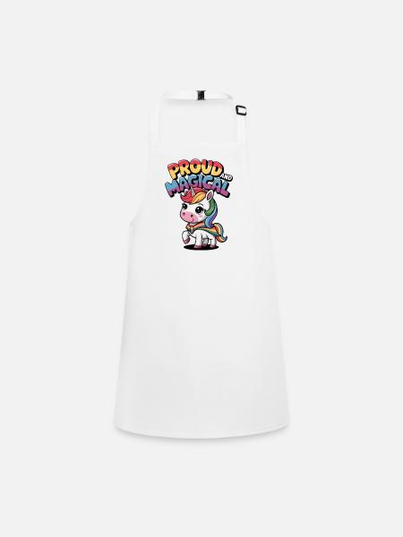Proud And Magical - Children's Apron - white - Front