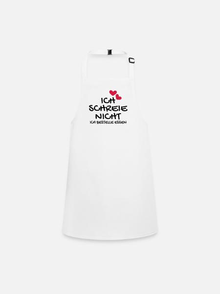 Baby Neugeborenes Babyspruch lustig Geschenk - Schürze für Kinder - Weiß - Vorne