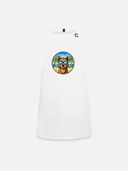 Welsh Terrier Hunderasse Cartoon Sonnenbrille Strand - Schürze für Kinder - Weiß - Vorne