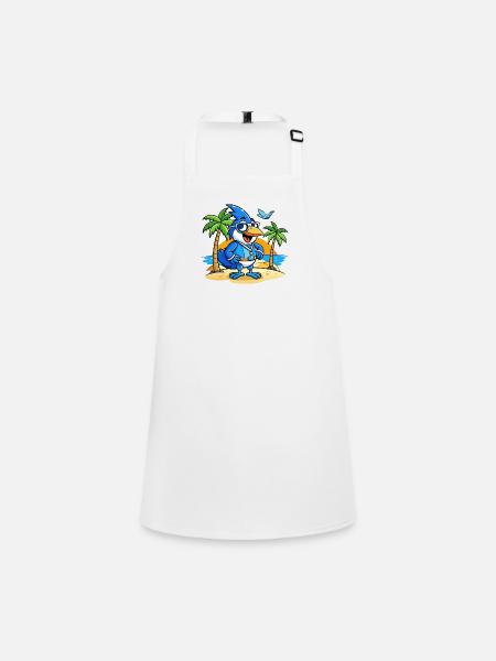 Blue Jay Lustige Cartoon Sommer Strand Sonnenbrille - Schürze für Kinder - Weiß - Vorne