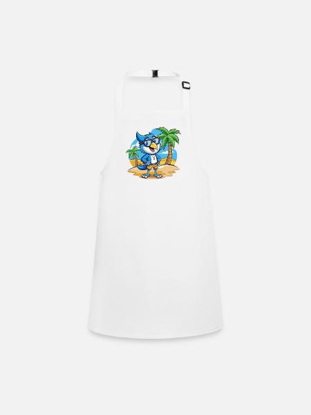 Blue Jay Lustige Cartoon Sommer Strand Sonnenbrille - Schürze für Kinder - Weiß - Vorne