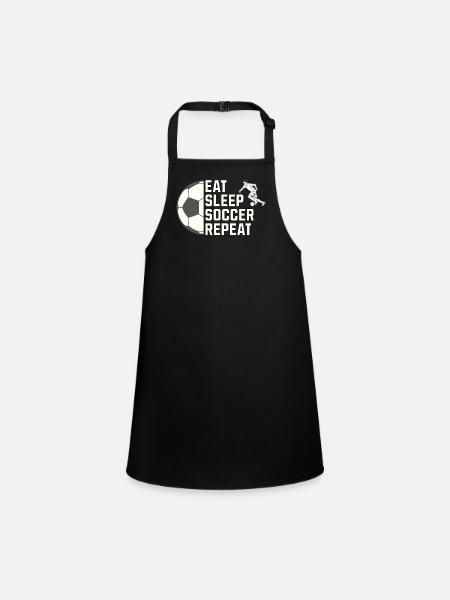 Eat. Sleep. Soccer. Repeat. – Für alle Fußballfans - Schürze für Kinder - Schwarz