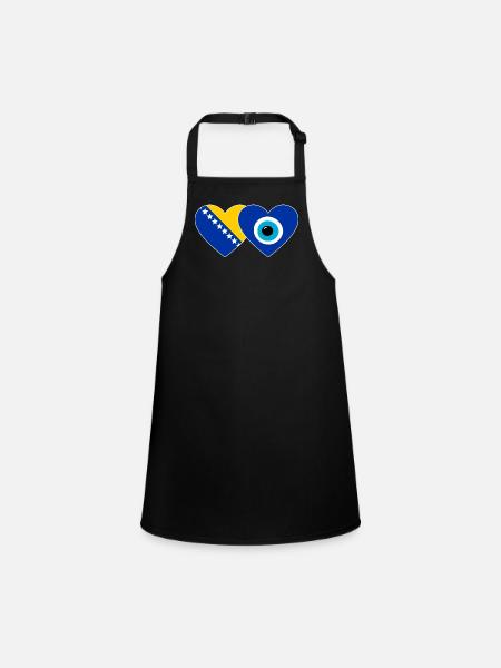 Bosnien Nazarperle Flagge - Schürze für Kinder - Schwarz - Vorne