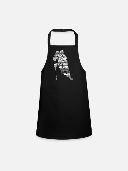 Hockey Terminology Word Art - Children's Apron - black - Front