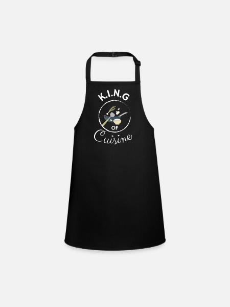 KING OF CUISINE - Children's Apron - black - Front