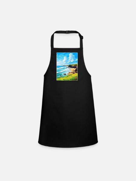 Bude Cornwall, England, Vereinigtes Königreich, Reiseposter, Souvenir - Schürze für Kinder - Schwarz - Vorne