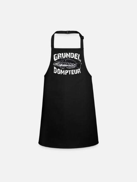 Ich fische Grundeln - Schürze für Kinder - Schwarz - Vorne