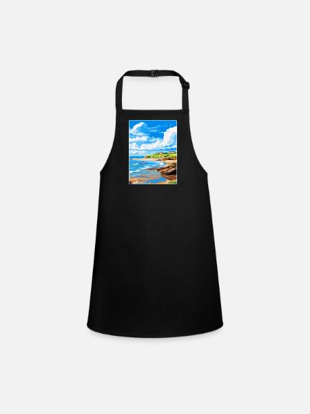 Bude Cornwall, England, Vereinigtes Königreich, Reiseposter, Souvenir - Schürze für Kinder - Schwarz - Vorne