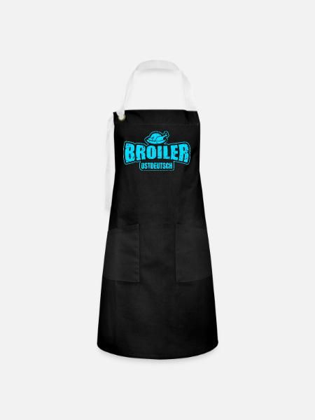 Broiler Ostdeutsch - Kontrastschürze - Schwarz/Weiß
