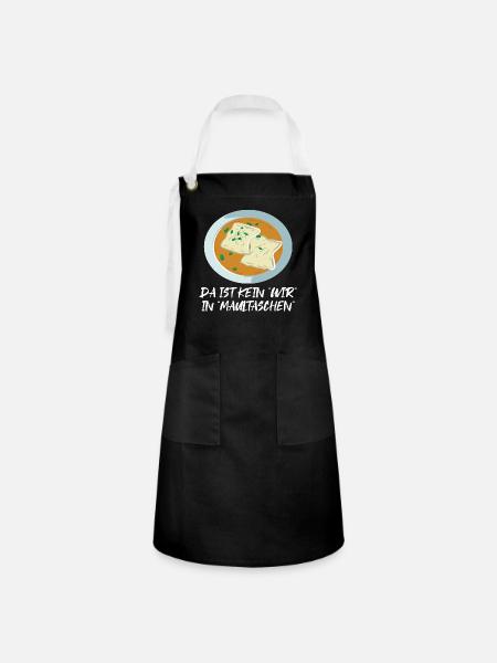 Saftige Maultasche Schwabenland - Kontrastschürze - Schwarz/Weiß