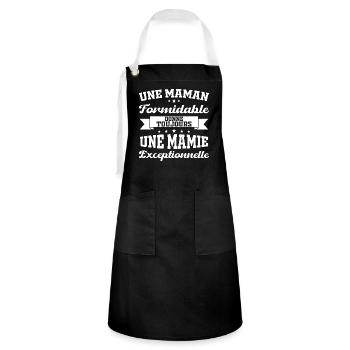 Cadeau pour Grand-Mère - Une Mamie Exceptionnelle - Tablier contrasté - noir/blanc - Devant - Zoe (177cm)