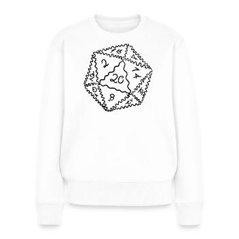 D20 Würfel - Frauen Premium Bio Pullover - Weiß - Vorne - Julia (174cm)