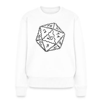 D20 Würfel - Frauen Premium Bio Pullover - Weiß - Vorne - Julia (174cm)