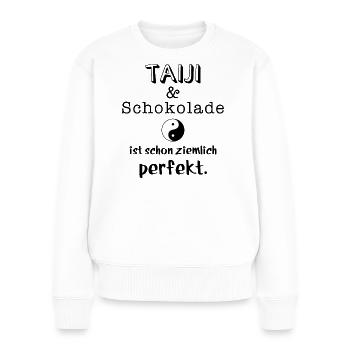 taiji und schokolade - Frauen Premium Bio Pullover - Weiß - Vorne - Julia (174cm)