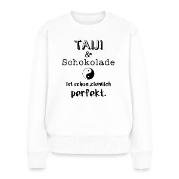 taiji und schokolade - Frauen Premium Bio Pullover - Weiß - Vorne - Julia (174cm)