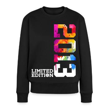 13. GEBURTSTAG LIMITED EDITION 2013 - Frauen Premium Bio Pullover - Schwarz - Vorne - Julia (174cm)
