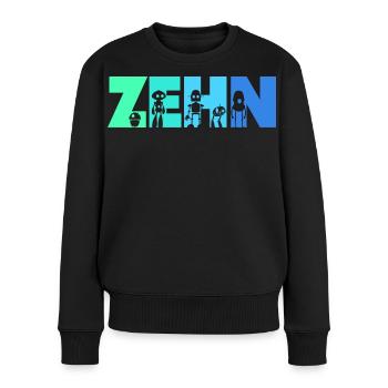 10. Geburtstag Robotik Technik 10 Jahre Roboter - Frauen Premium Bio Pullover - Schwarz - Vorne - Julia (174cm)