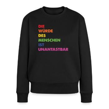 Menschenrechte Regenbogen Grundgesetz - Frauen Premium Bio Pullover - Schwarz - Vorne - Julia (174cm)